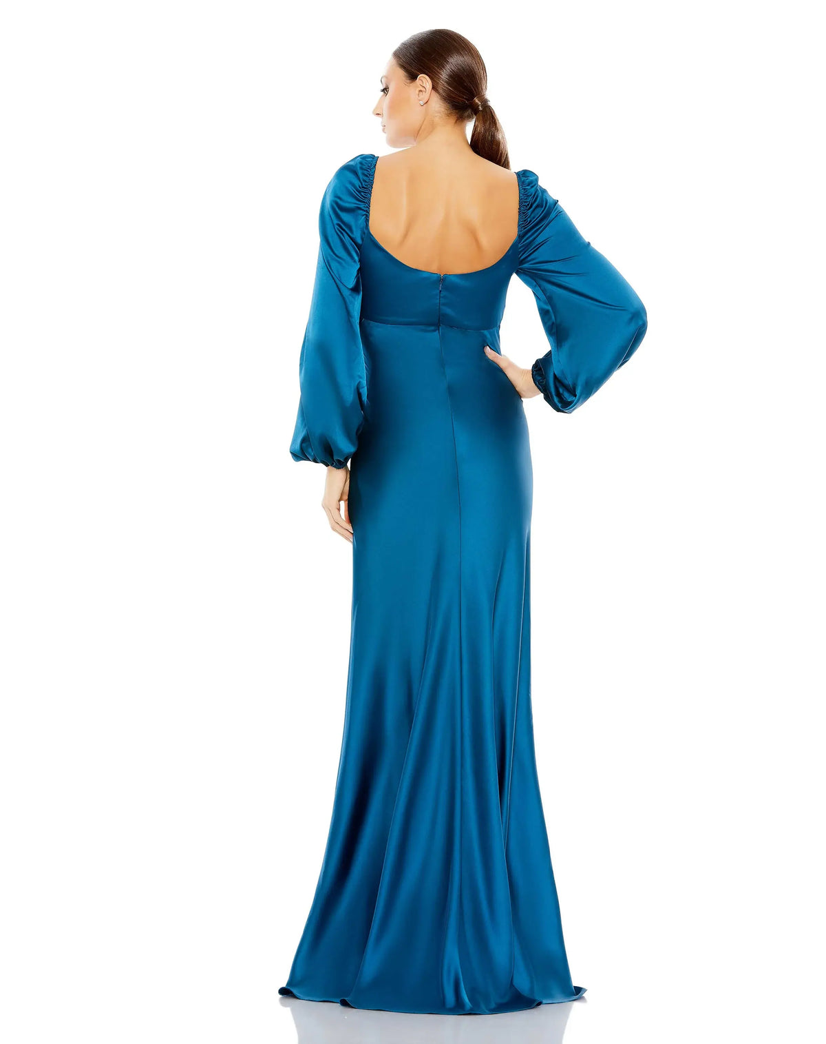 Dress A-line Sweetheart Simple Formal Prom Dress Elegant Long Sleeves Floor Length Open Back Evening Dress
