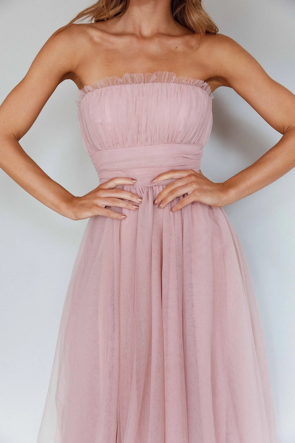 Dress A-line Sweetheart Strapless Sleeveless Prom Dress Elegant Tulle Maxi Dress Asymmetrical Hem