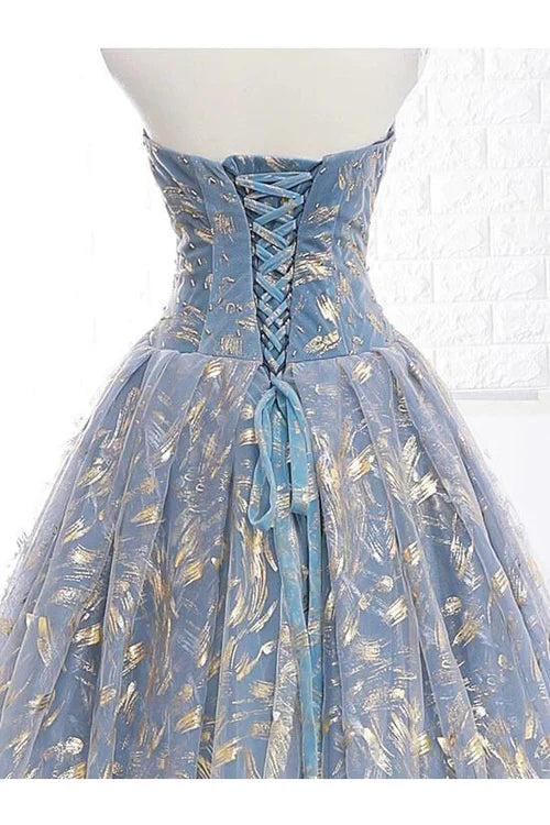 Dress A Line Sleeveless Puffy Gold Lace Quinceanera Dresses Unique Sweet 16 Prom Dresses