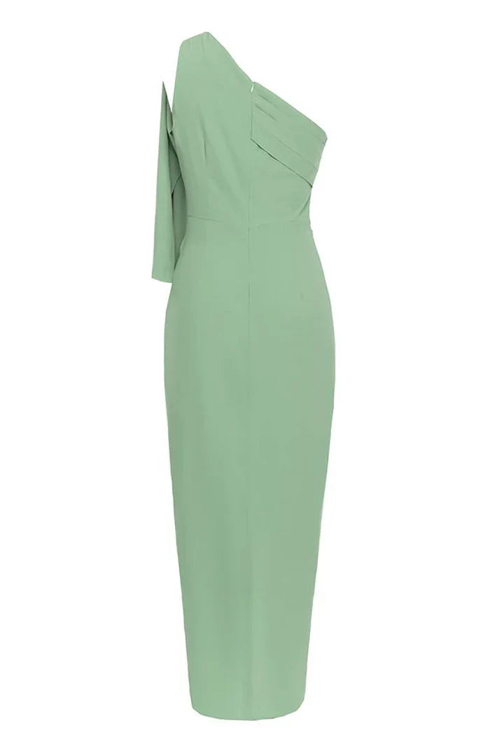 Dress Blue One Shoulder Bodycon Long Formal Dress With Slit Prom Dress