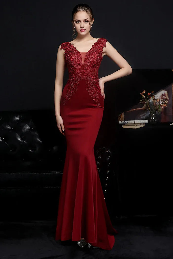 Dress Blush Mermaid Mermaid/Trumpet Maxi Dress Sleeveless With Appliques Prom Dress