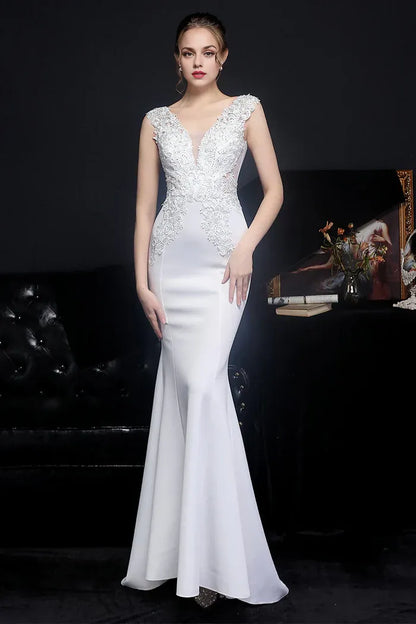 Dress Blush Mermaid Mermaid/Trumpet Maxi Dress Sleeveless With Appliques Prom Dress