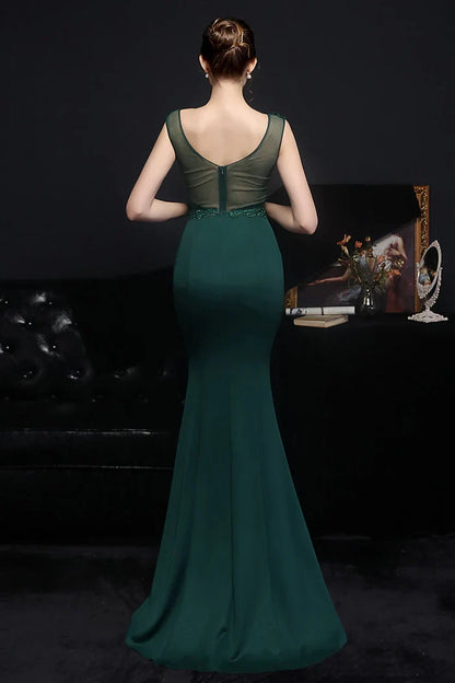 Dress Blush Mermaid Mermaid/Trumpet Maxi Dress Sleeveless With Appliques Prom Dress