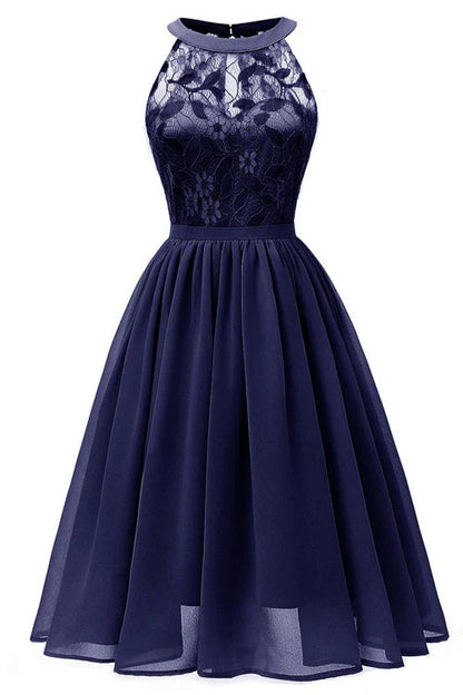Dress Burgundy Sleeveless A-line Lace Cocktail Party Dress Sleeveless Chiffon Homecoming Dress