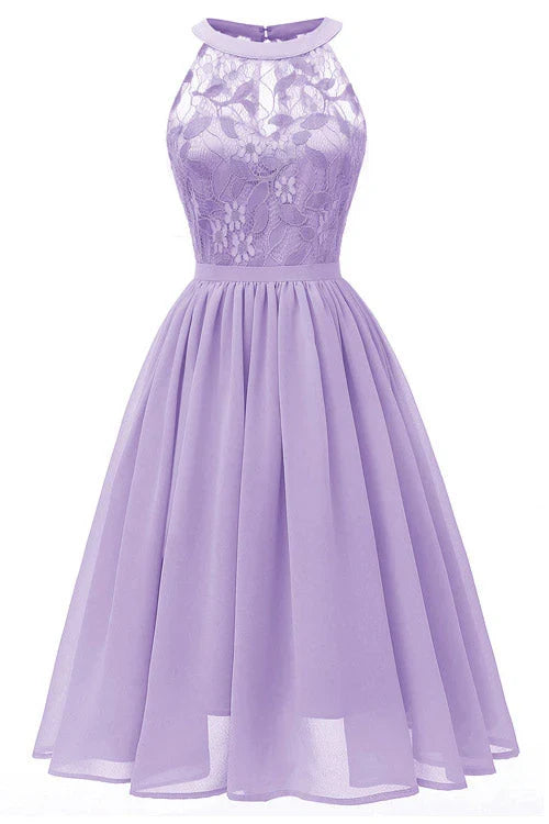 Dress Burgundy Sleeveless A-line Lace Cocktail Party Dress Sleeveless Chiffon Homecoming Dress