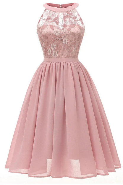 Dress Burgundy Sleeveless A-line Lace Cocktail Party Dress Sleeveless Chiffon Homecoming Dress