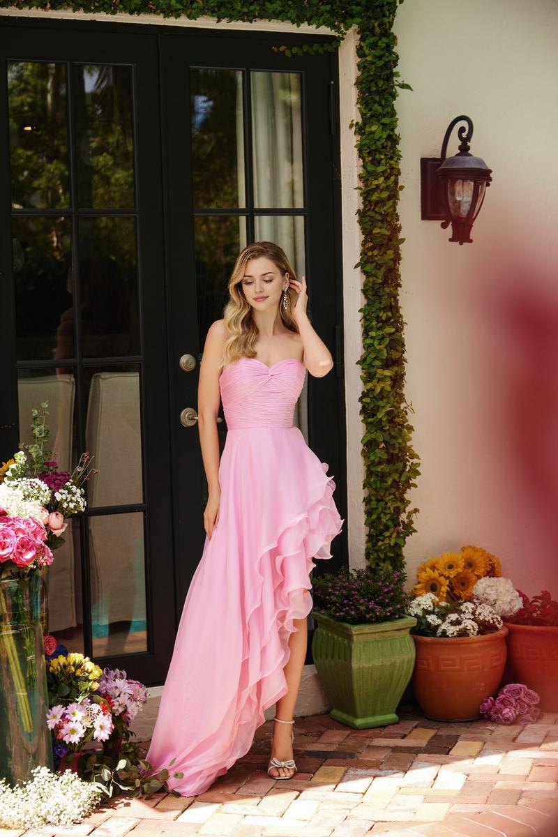 Dress Chic A-Line/Princess Strapless Party Dress Evening Dress Asymmetrical Hem Sleeveless Pleats Prom Dress