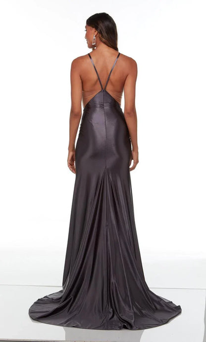 Dress Chic Off the Shoulder Party Dress Evening Dress Sweep/Brush Train Sleeveless Backless Prom Dress With Slit