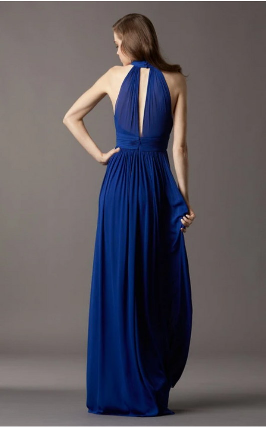 Dress Chic Sleeveless Ruched Empire Waist Chiffon Dress With Cutouts Prom Dress Formal Wear Dresses