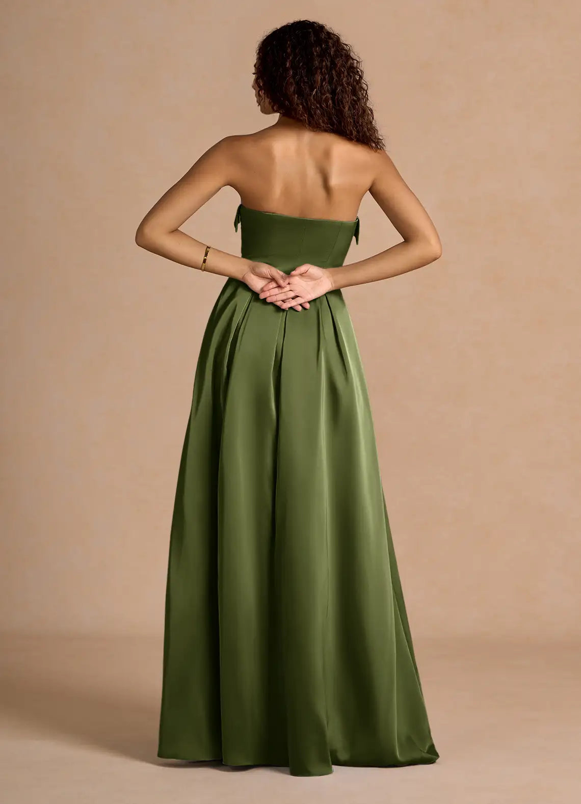 Dress Classic Off-the-Shoulder Elegant Maxi Dress Prom Dress Modern Satin A-Line Pleats Evening Dress