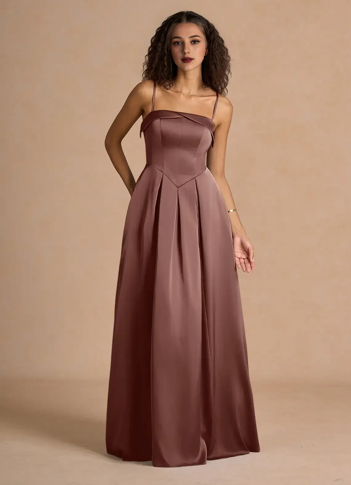 Dress Classic Off-the-Shoulder Elegant Maxi Dress Prom Dress Modern Satin A-Line Pleats Evening Dress
