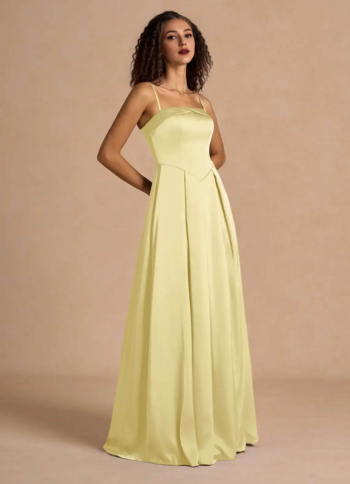 Dress Classic Off-the-Shoulder Elegant Maxi Dress Prom Dress Modern Satin A-Line Pleats Evening Dress