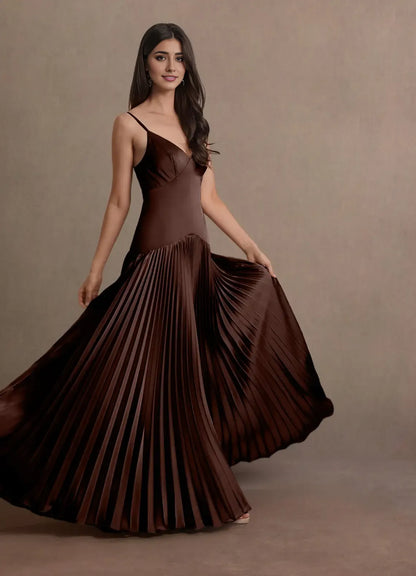 Dress Blue Spaghetti Straps V Neck Elegant Maxi Dress Prom Dress Sleeveless Backless Satin A-Line Evening Dress