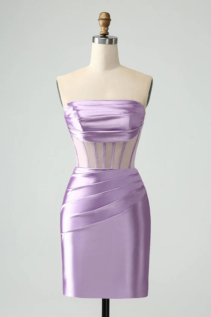 Dress Dark Green Corset Strapless Bodycon Homecoming Dress Sleeveless Party Dress