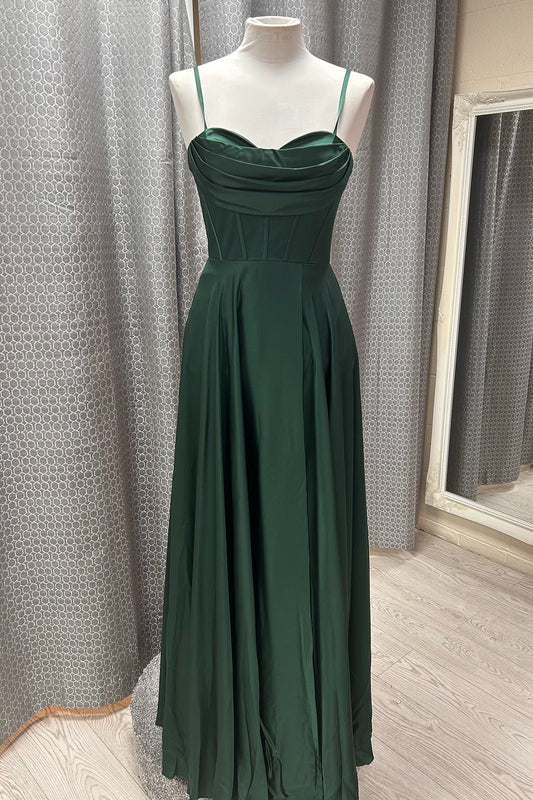 Dress Dark Green Spaghetti Straps Long Formal Dress Prom Dress