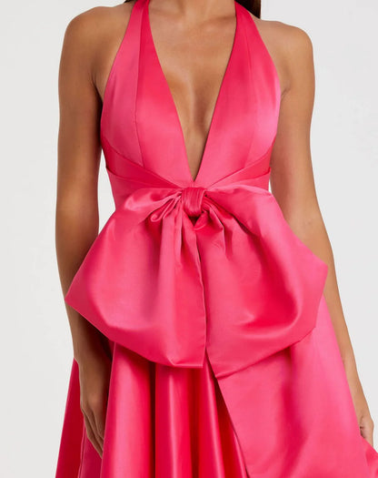 Dress Deep V Neck Formal Zipper Up Prom Dress Sleeveless Floor Length A-line Simple Open Back Evening Dress