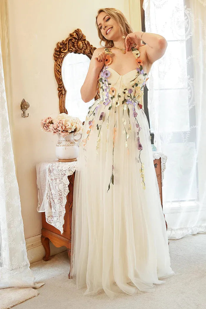 Dress Elegant A Line Champagne Party Dress With Appliques Prom Dress