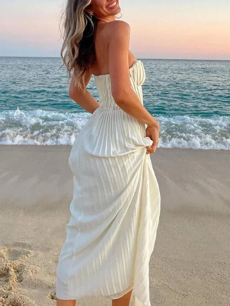 Dress Elegant A Line Sweetheart Neck White Satin Long Prom Dress Evening Dress Party Dress