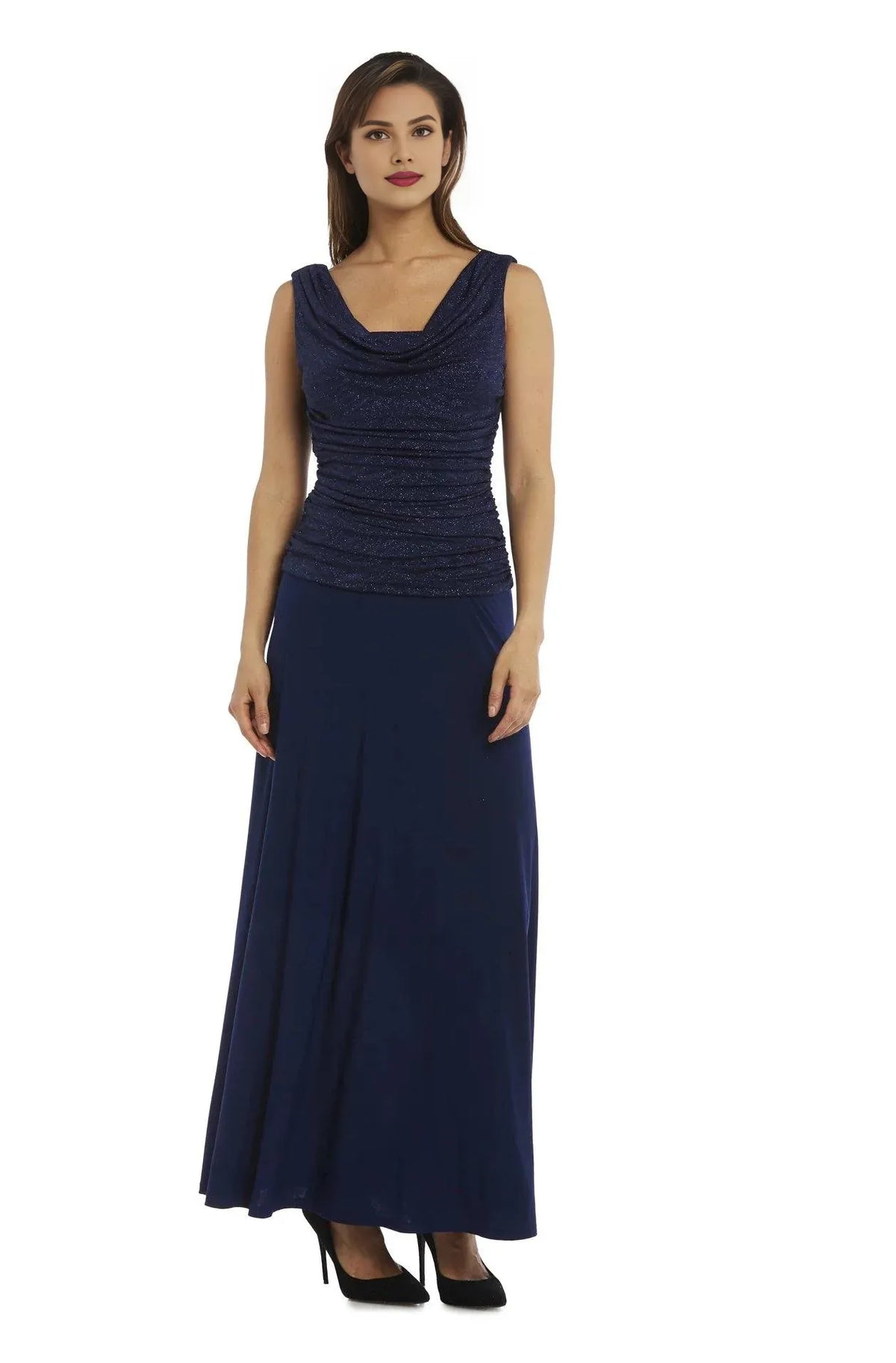 Dress Elegant Cowl Neck Dress Sleeveless Sheath/Column Floor-Length Prom Dress/Mother of the Bride Dress