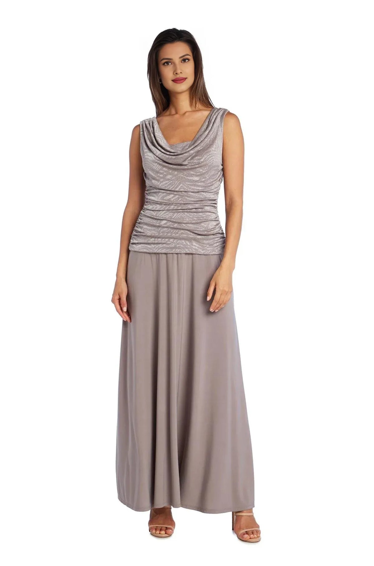 Dress Elegant Cowl Neck Dress Sleeveless Sheath/Column Floor-Length Prom Dress/Mother of the Bride Dress