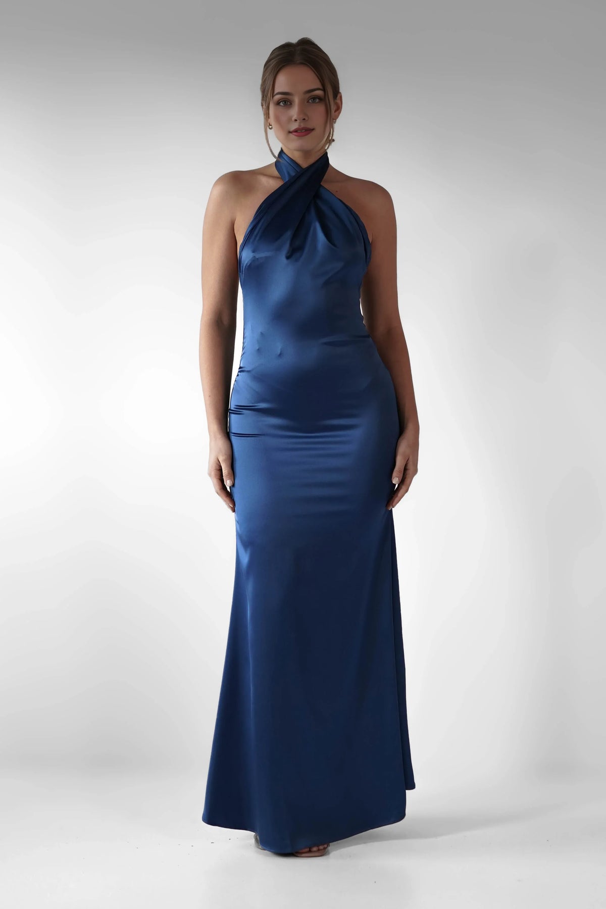 Dress Elegant Halter Neck Maxi Gown Backless Ankle-Length Sleeveless Mermaid Prom Dress