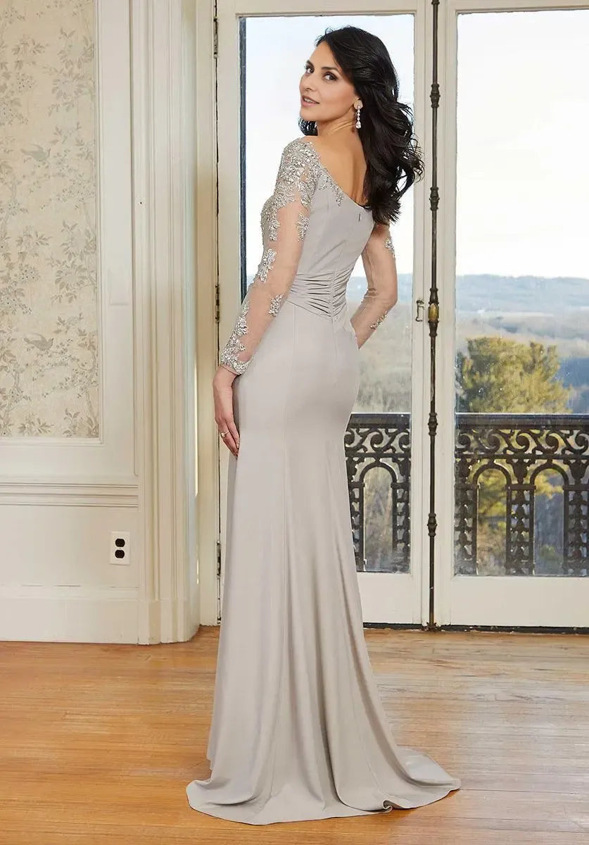 Dress Elegant Off-the-Shoulder Prom Dress Mermaid Long Sleeves Full Length Mother Of The Bride With Lace Applique