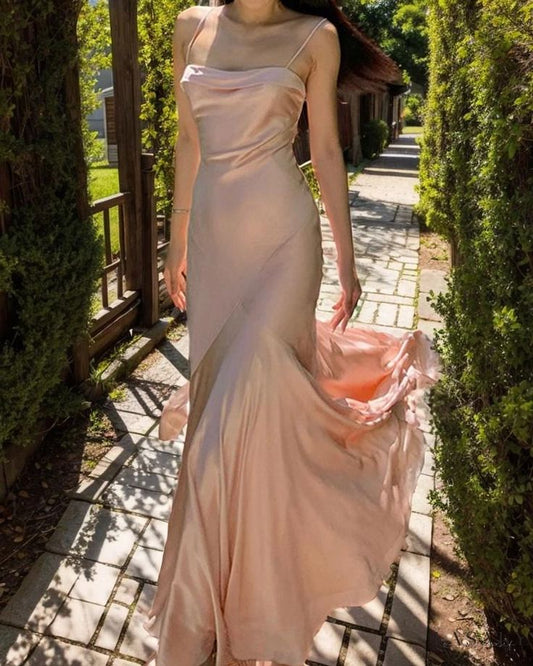 Dress Elegant Satin Bodycon Mermaid Maxi Dress Prom Dresses Evening Dress
