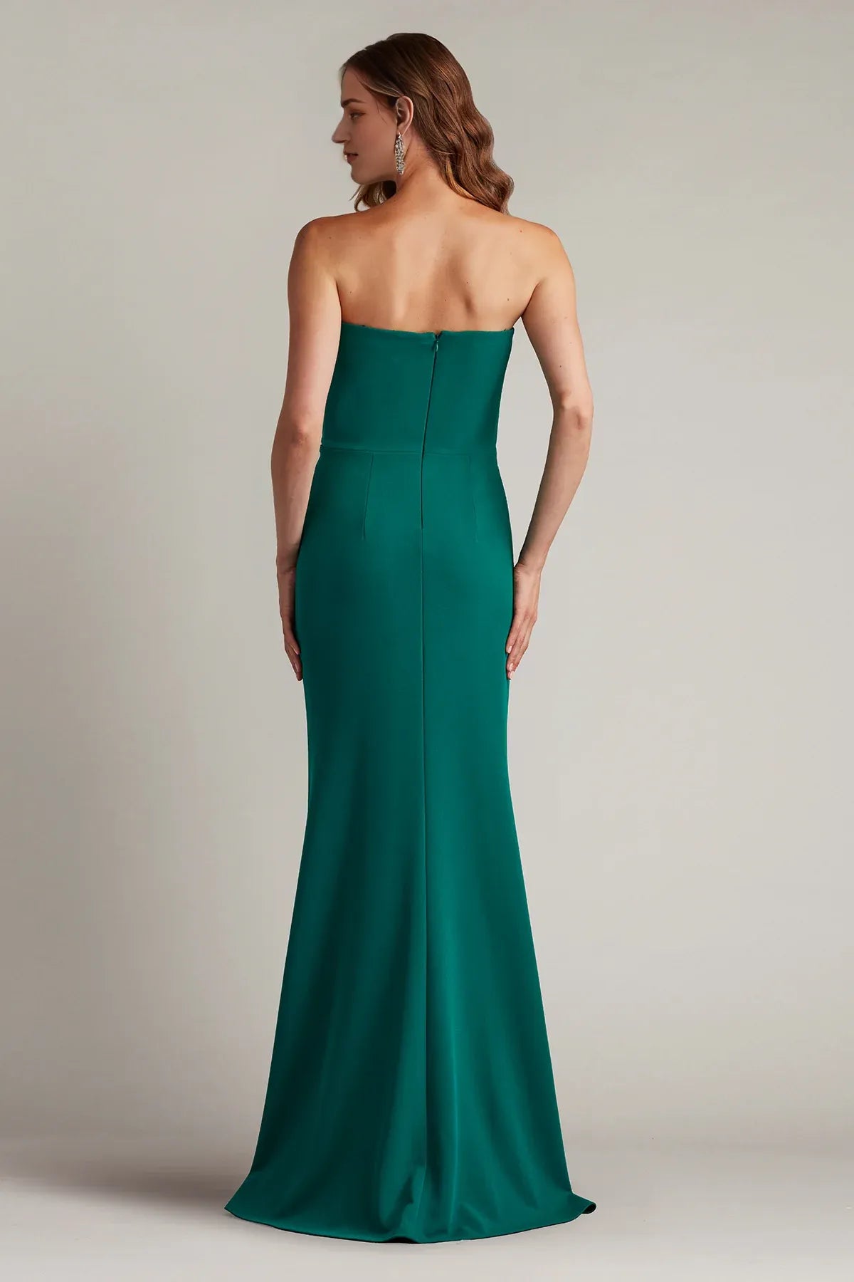 Dress Elegant Sheath/Column Pleated Long Formal Prom Dress Ruffle Strapless Sleeveless Evening Dress