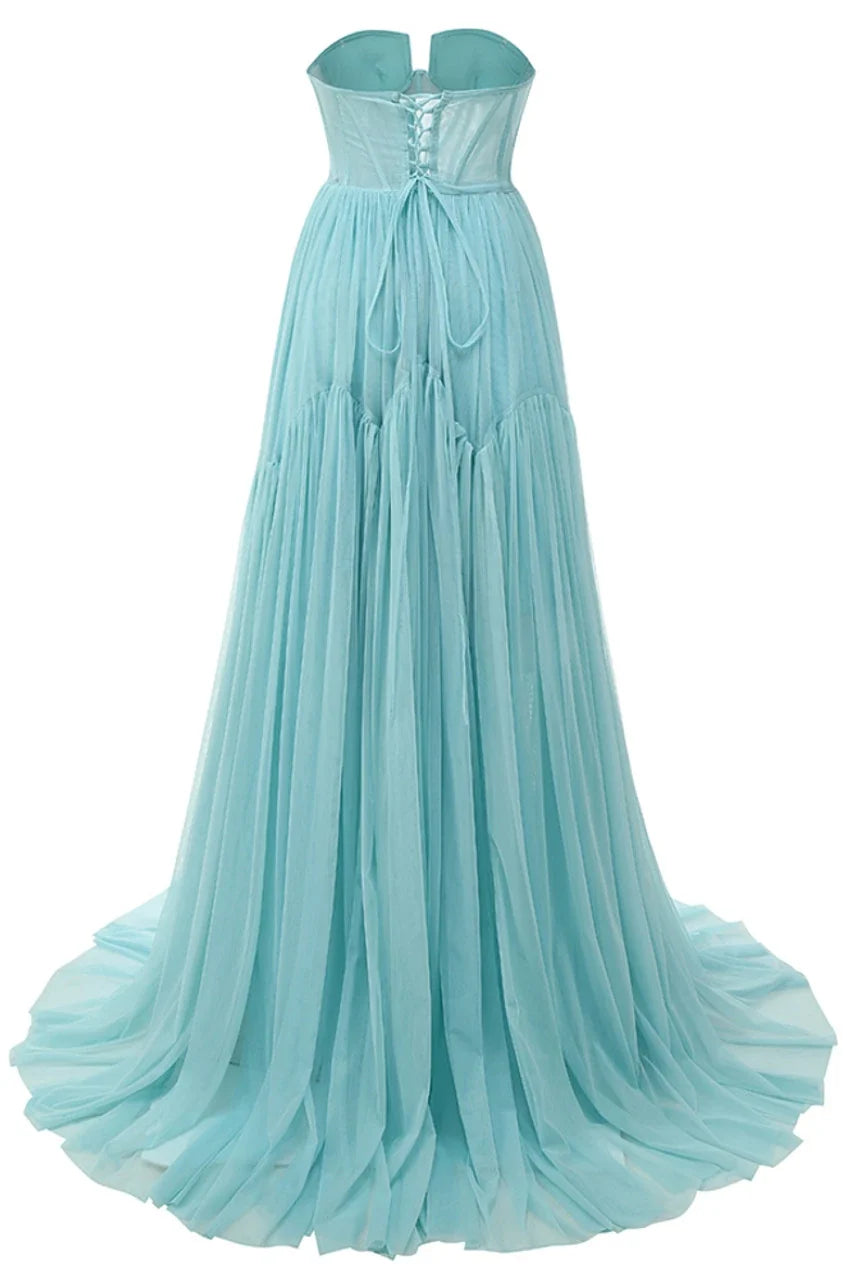 Dress Elegant Strapless Floral Corset Mermaid Maxi Dress A-Line Sleeveless Corset Prom Dress