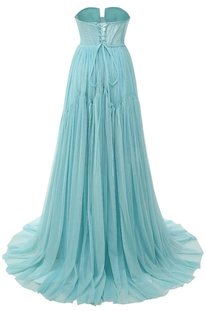 Dress Elegant Strapless Floral Corset Mermaid Maxi Dress A-Line Sleeveless Corset Prom Dress