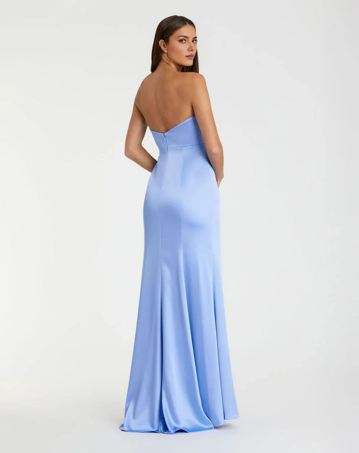 Dress Elegant Strapless Sheath/Column Backless Sleeveless Ruched Floor-Length Prom Dress