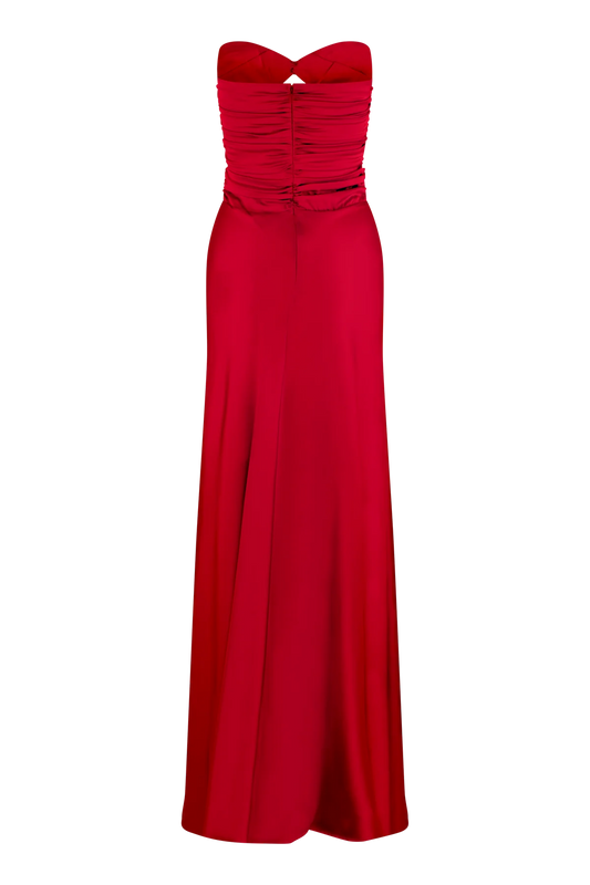 Dress Fashion Off the Shoulder Twist Maxi Dress Wine Red Sleeveless Sweep/Brush Train Prom Dress