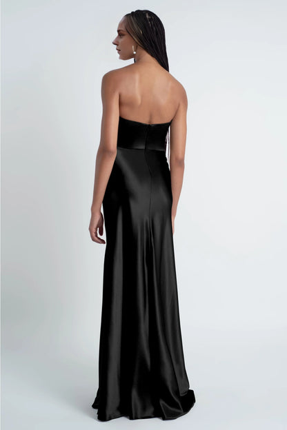 Dress Fashionable Cowl Neck Off The Shoulder Sleeve Satin Evening Dress Bridesmaid Dress Floor-Length Sheath Prom Dress