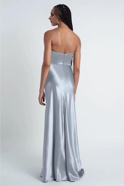 Dress Fashionable Cowl Neck Off The Shoulder Sleeve Satin Evening Dress Bridesmaid Dress Floor-Length Sheath Prom Dress