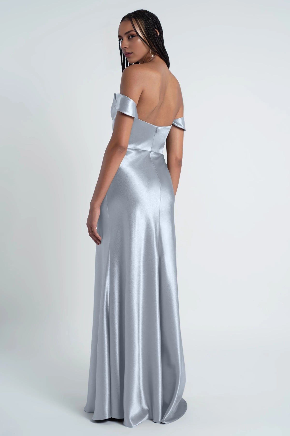 Dress Fashionable Cowl Neck Off The Shoulder Sleeve Satin Evening Dress Bridesmaid Dress Floor-Length Sheath Prom Dress