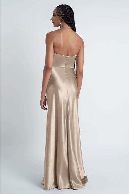 Dress Fashionable Cowl Neck Off The Shoulder Sleeve Satin Evening Dress Bridesmaid Dress Floor-Length Sheath Prom Dress