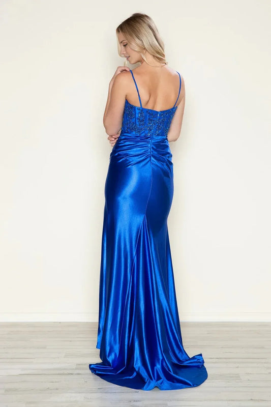 Dress Fitted Long Spaghetti Straps Sleeveless Prom Dress Off the Shoulder With Pleats Glitter Formal Dress