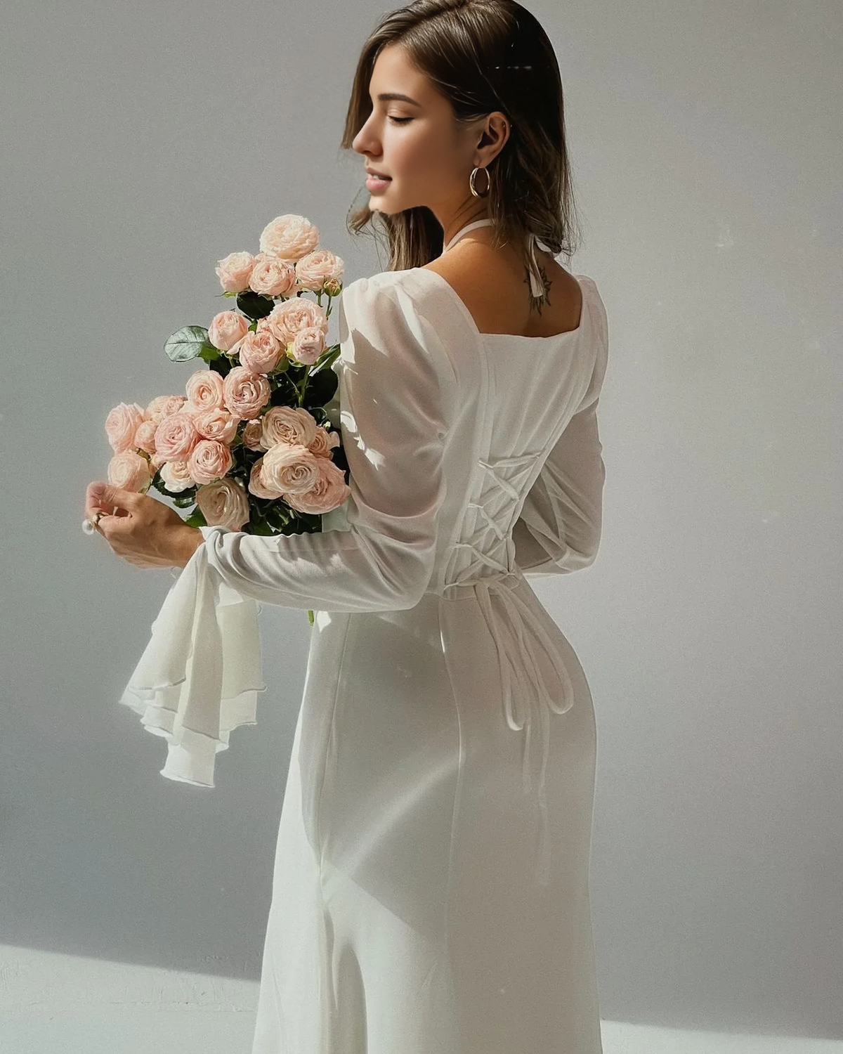 Dress Flare Long Sleeve Back Lace Up Maxi Dress Party Dress Elegant Off Shoulder Prom Dress