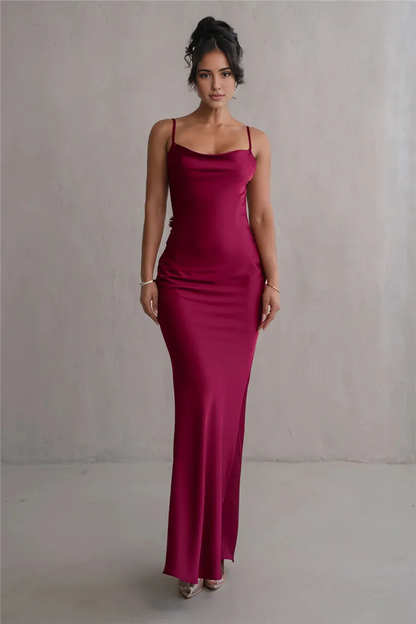 Dress Floral Draped Open Back Spaghetti Strap Maxi Dress Bridesmaid Dress Party Dress Sleeveless Floor Length Prom Dress