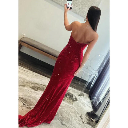 Dress Formal Women's Dresses Sweetheart Strapless Beaded Appliques with Side Slit Evening Dress Party Dress Prom Dresses Shops