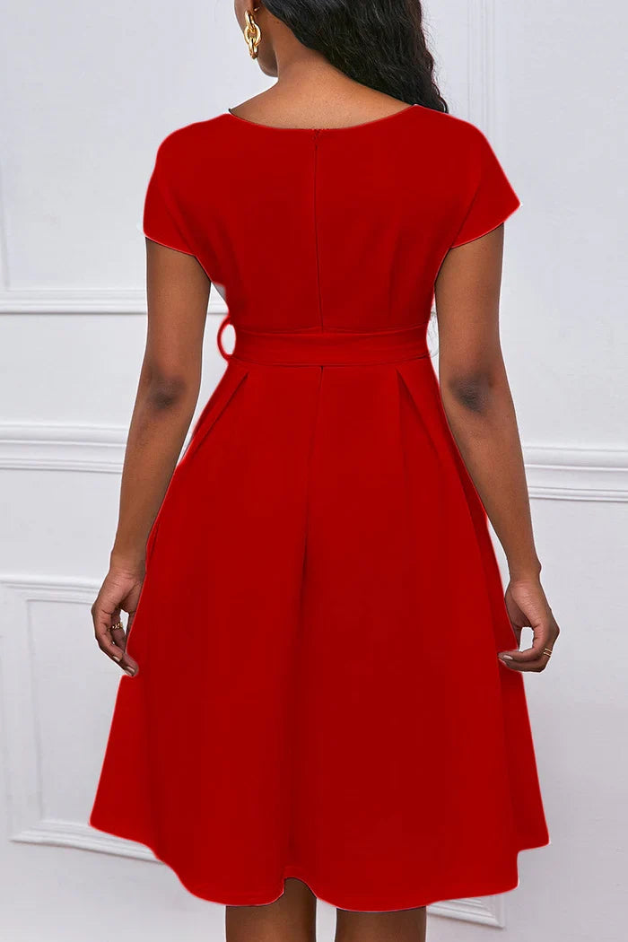 Dress Green A-Line V-Neck Party Cocktail Dress Zipper Up Homecoming Dress With Bow Knot