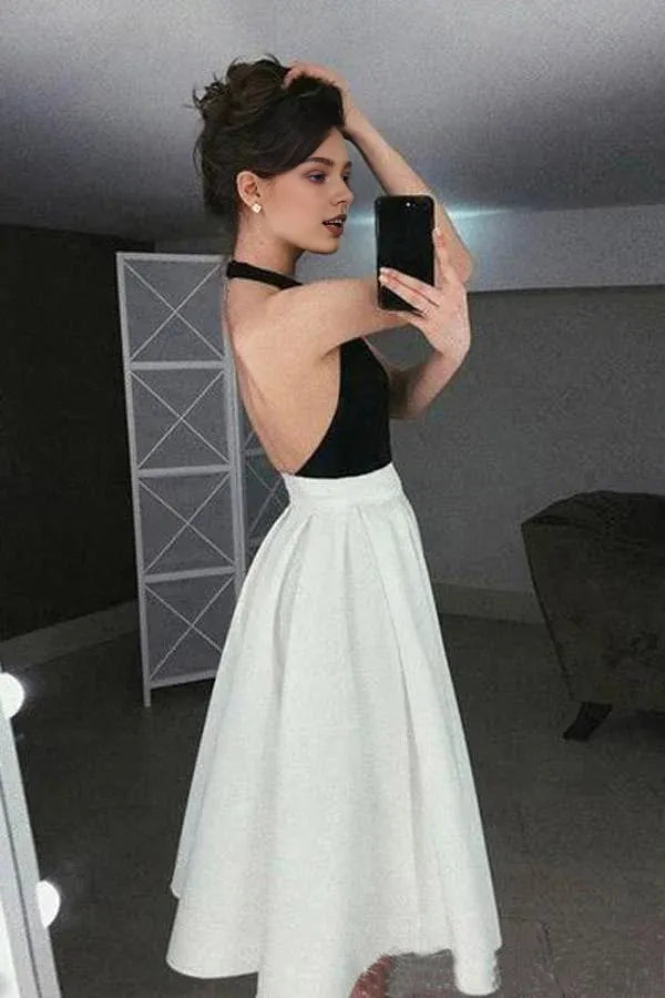 Dress High NeckHalter Homecoming Dresses Pleated Skirt Graduation Dress Homecoming Dress