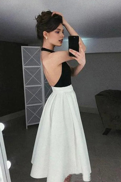 Dress High NeckHalter Homecoming Dresses Pleated Skirt Graduation Dress Homecoming Dress