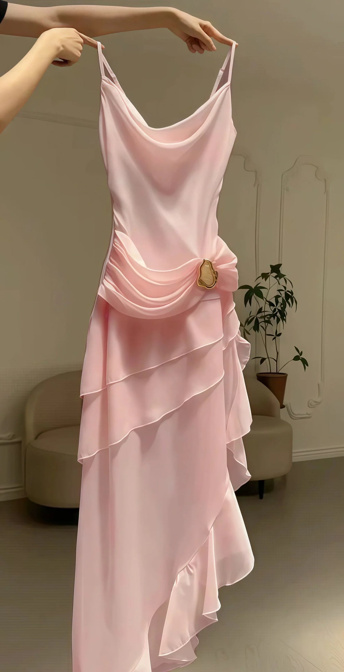 Dress Ivory Chiffon Sheath Party Dress Pleated Sleeveless Homecoming Dress