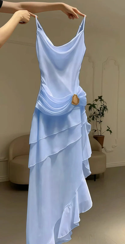 Dress Ivory Chiffon Sheath Party Dress Pleated Sleeveless Homecoming Dress