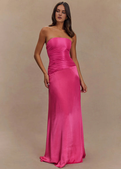 Dress Mermaid Sexy Formal Prom Party Dress Off-The-Shoulder Floor Length Sleeveless Wedding Guest Dress Pleats Prom Dress