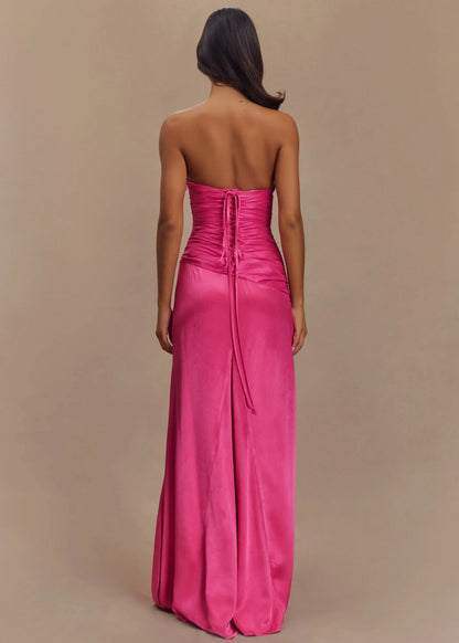 Dress Mermaid Sexy Formal Prom Party Dress Off-The-Shoulder Floor Length Sleeveless Wedding Guest Dress Pleats Prom Dress