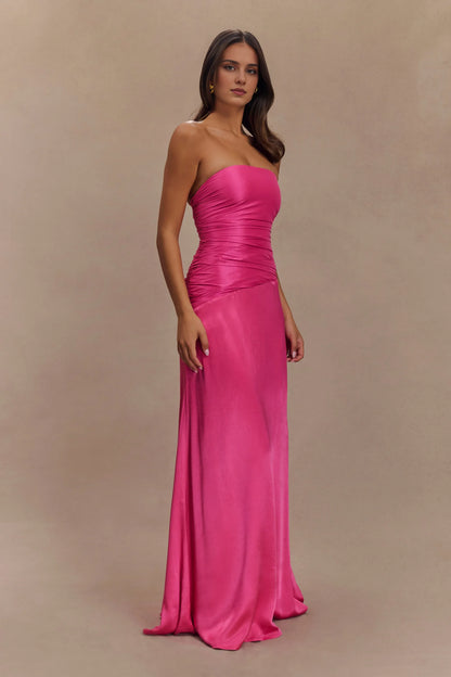 Dress Mermaid Sexy Formal Prom Party Dress Off-The-Shoulder Floor Length Sleeveless Wedding Guest Dress Pleats Prom Dress