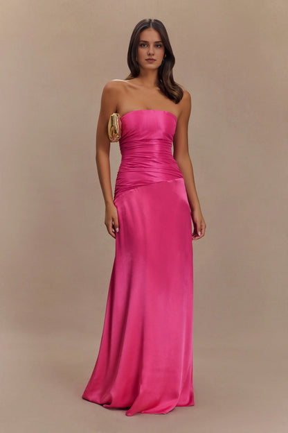 Dress Mermaid Sexy Formal Prom Party Dress Off-The-Shoulder Floor Length Sleeveless Wedding Guest Dress Pleats Prom Dress