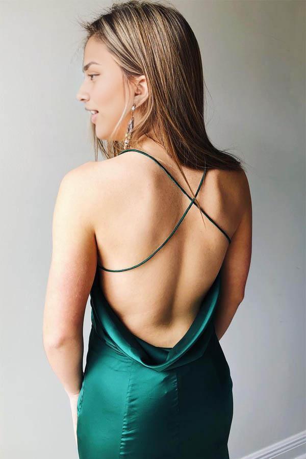 Dress Mermaid Spaghetti Straps Criss Cross Hunter Prom/Evening Dress